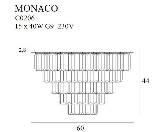 Maxlight monaco c0206 plafon złoty