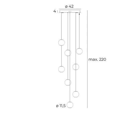 Maxlight nobile viii p0481 lampa wisząca