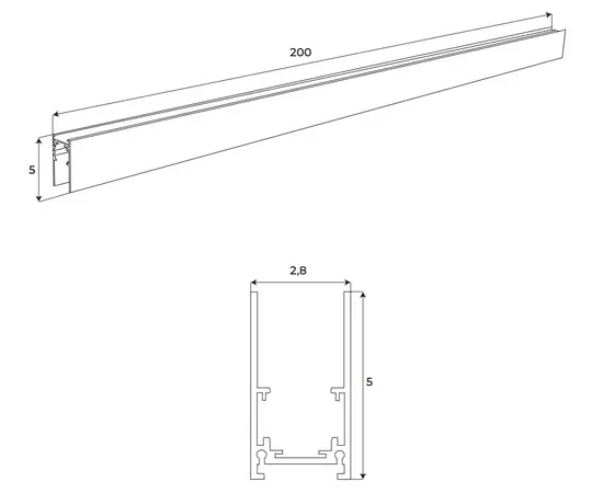 Maxlight magnetic mt0002 szyna magnetyczna głęboka natynkowa 2m czarna