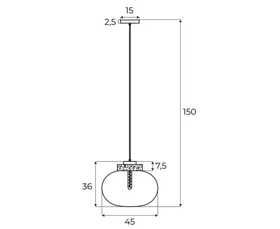 Maxlight p0516 lampa wisząca moonstone amber glass+black marble