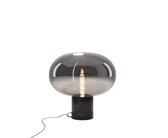 Maxlight t0057 lampa stołowa moonstone smoke glass + black marble