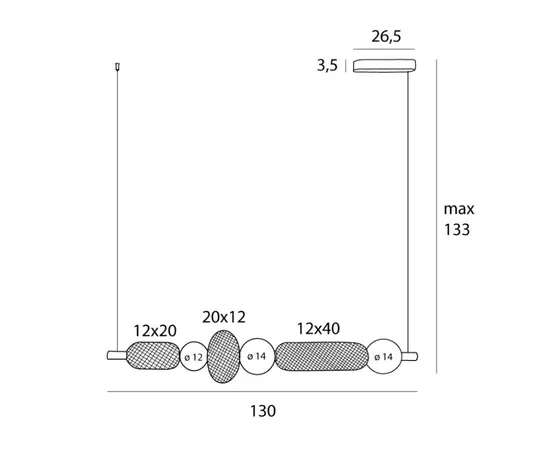 Maxlight p0593 lampa wisząca bora c