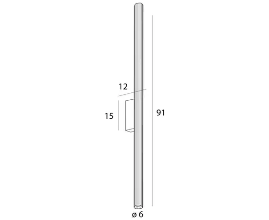 Maxlight w0367 kinkiet fayette 91cm 18w czarny ip44 3000k