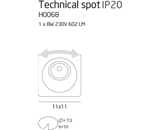 MAXLIGHT Technical Spot *H0068* Oprawa podtnkowa DARMOWA WYSYŁKA W 24h