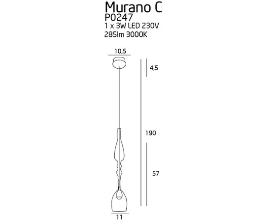 MAXLIGHT Murano C P0247 lampa wisząca DARMOWA WYSYŁKA W 24h