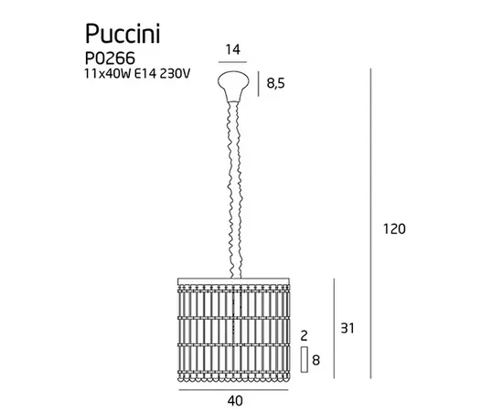 MAXLIGHT Puccini P0266 Lampa wiszaca mała 40 cm DARMOWA WYSYŁKA W 24h