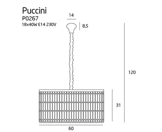 MAXLIGHT Puccini P0267 Lampa wiszaca 60 cm DARMOWA WYSYŁKA W 24h