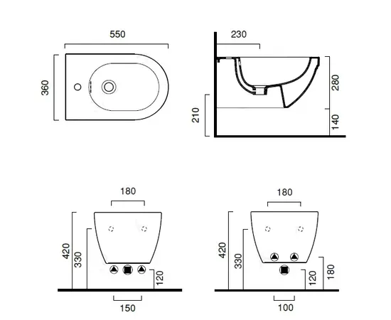 Catalano Canova Royal 55x36cm Bidet wiszący